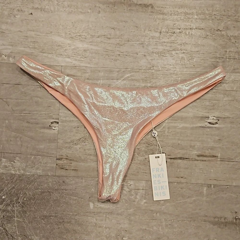 💕FRANKIES BIKINIS💕 Boots Iridescent Skimpy Bikini Bottom ~ Gilded Angel XL NWT